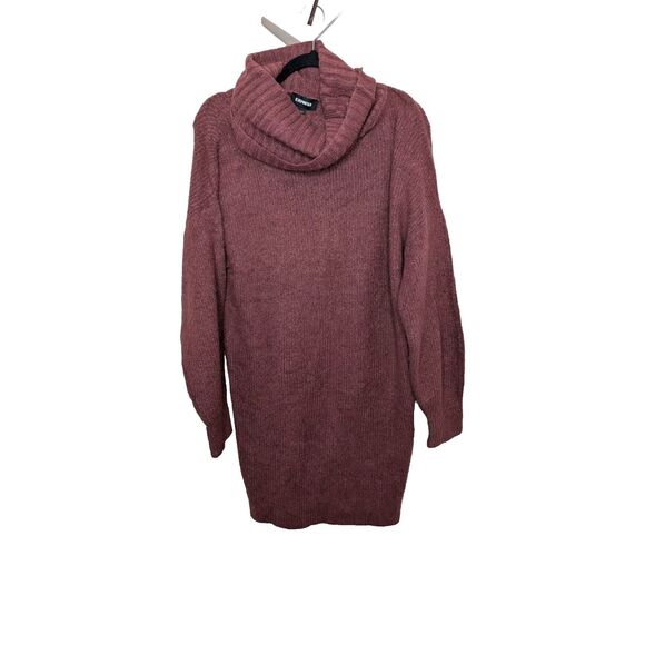 Express Cowl Neck Burgundy Sweater Dress Women's Size Small - NEW WITH TAGS - Picture 1 of 8